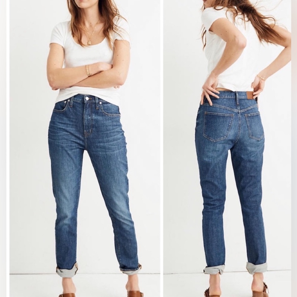 Madewell 9" High Rise Skinny Jeans Women's Size 34P‎ Raw Hem Stretch Blue Denim